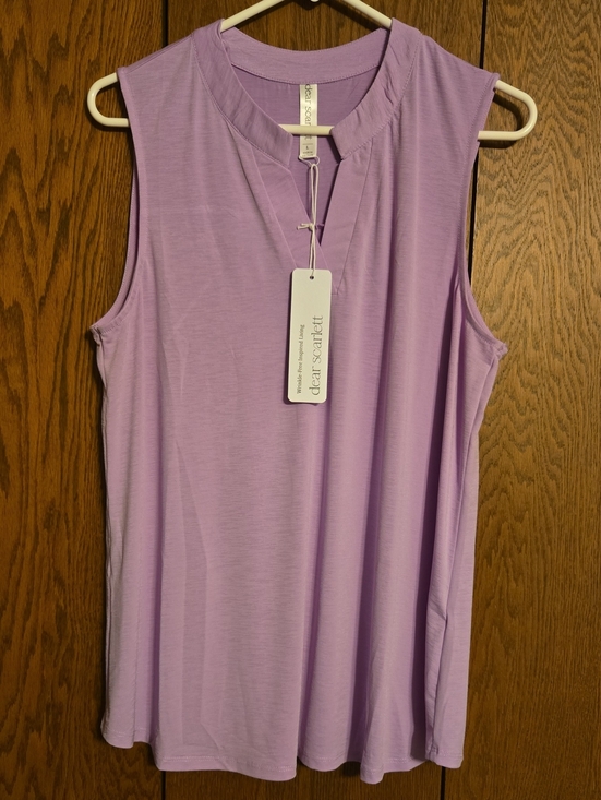 Dear Scarlett Tops - New Dear Scarlett Lavender Sleeveless Notch-Neck Tank Top